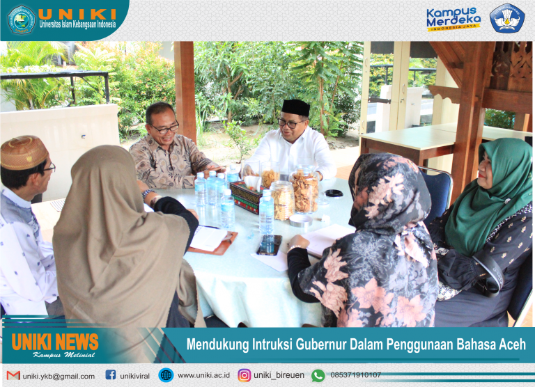 Intruksi Gubernur Aceh, Dalam Penggunaan bahasa Aceh Pembina UNIKI Dr. Amiruddin Idris dan Kacabdin Duduk Bersama