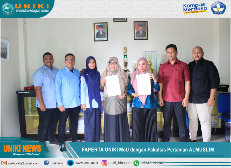 FAKULTAS PERTANIAN DAN PETERNAKAN (FAPERTA) UNIKI DENGAN FAKULTAS PERTANIAN ALMUSLIM MENJALIN KERJASAMA MoU