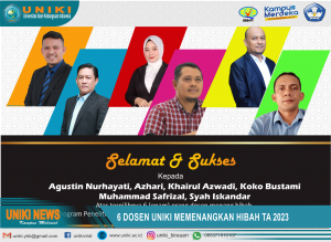 6 DOSEN UNIKI LULUS PROGRAM PENELITIAN DAN PKM KEMDIKBUD T.A 2023