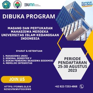 PROGRAM MAGANG DAN PERTUKARAN MAHASISWA MERDEKA 2023