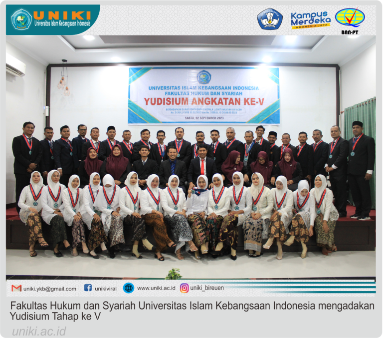 Fakultas Hukum dan Syariah UNIKI menyelenggarakan Yudisium Tahap V