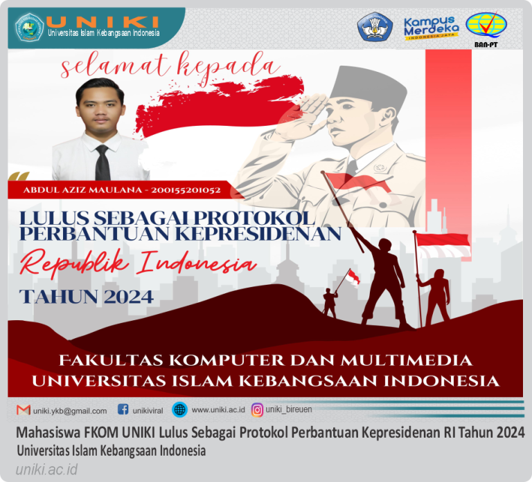 Mahasiswa FKOM UNIKI Lulus Sebagai Protokol Perbantuan Kepresidenan RI Tahun 2024
