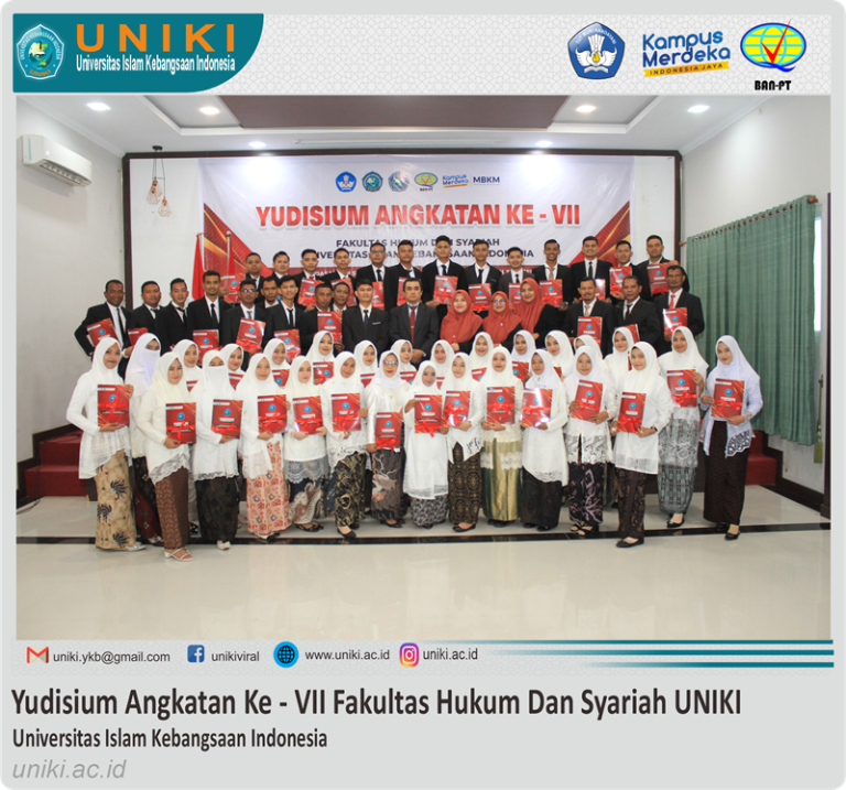 Yudisium Angkatan Ke-VII Fakultas Hukum dan Syariah Universitas Islam Kebangsaan Indonesia (UNIKI)