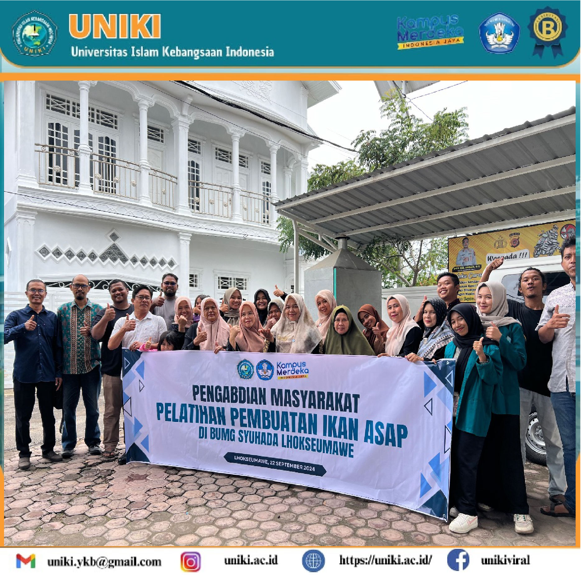 Pelatihan Pembuatan Ikan Asap Untuk UMKM Binaan BUMG Pemakmue Syuhada di Kota Lhokseumawe.