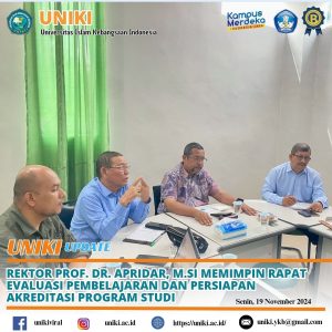 Rektor UNIKI Pimpin Rapat Evaluasi Pembelajaran dan Persiapan Akreditasi