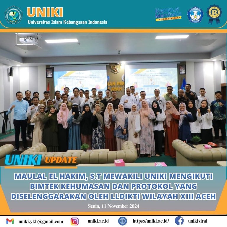 Perwakilan HUMAS UNIKI Menghadiri Acara Bimtek Kehumasan Dan Protokol Yang Diselanggarakan Oleh LLDIKTI Wilayah XIII Aceh