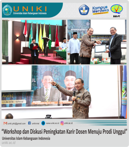 Workshop dan Diskusi dengan tema”Peningkatan Karier Dosen Menuju Prodi Unggul”oleh Dr. ir. R.izal Munadi, M.M,, M.T ( KepalaLLDikti Wilayah XIII)