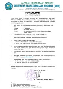 Pengumuman Jadwal Ujian Seleksi Tes Tulis Calon Mahasiswa Baru Gelombang I