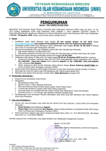 Pengumuman Pelaksanaan Kuliah Kerja Mahasiswa (KKM) Angkatan Ke-V Tahun T.A 2024/2025