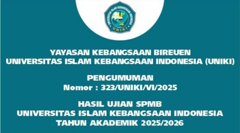 UNIKI Bireuen Umumkan Calon Mahasiswa Baru Lulus SPMB
