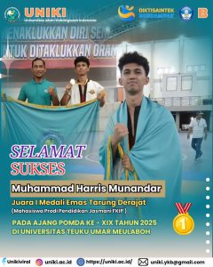 Raih Emas di POMDA XIX: Muhammad Harris Munandar Sabet Juara I Cabang Tarung Derajat