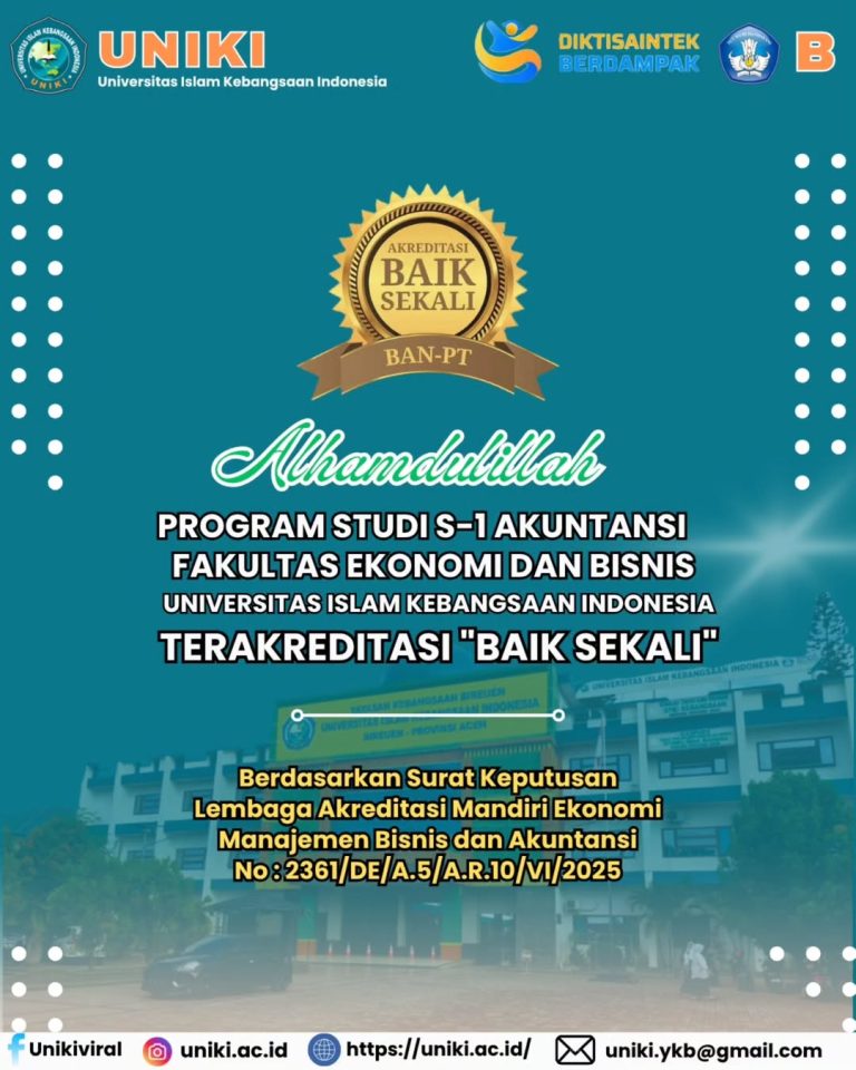 Prodi S-1 Akuntansi Uniki Raih Akreditasi “Baik Sekali” dari LAMEMBA