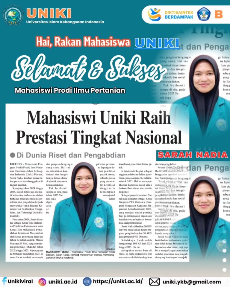 Mahasiswa Ilmu Pertanian UNIKI Raih Prestasi Nasional di Bidang Riset dan Pengabdian Masyarakat