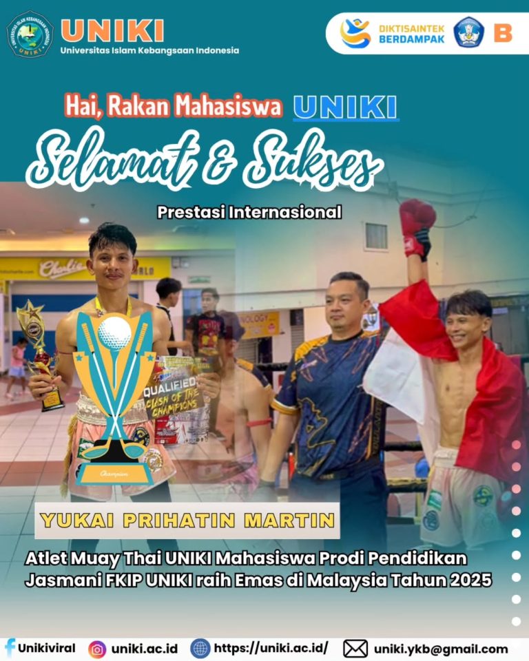 Mahasiswa UNIKI Raih Medali Emas Muay Thai Internasional di Malaysia 2025