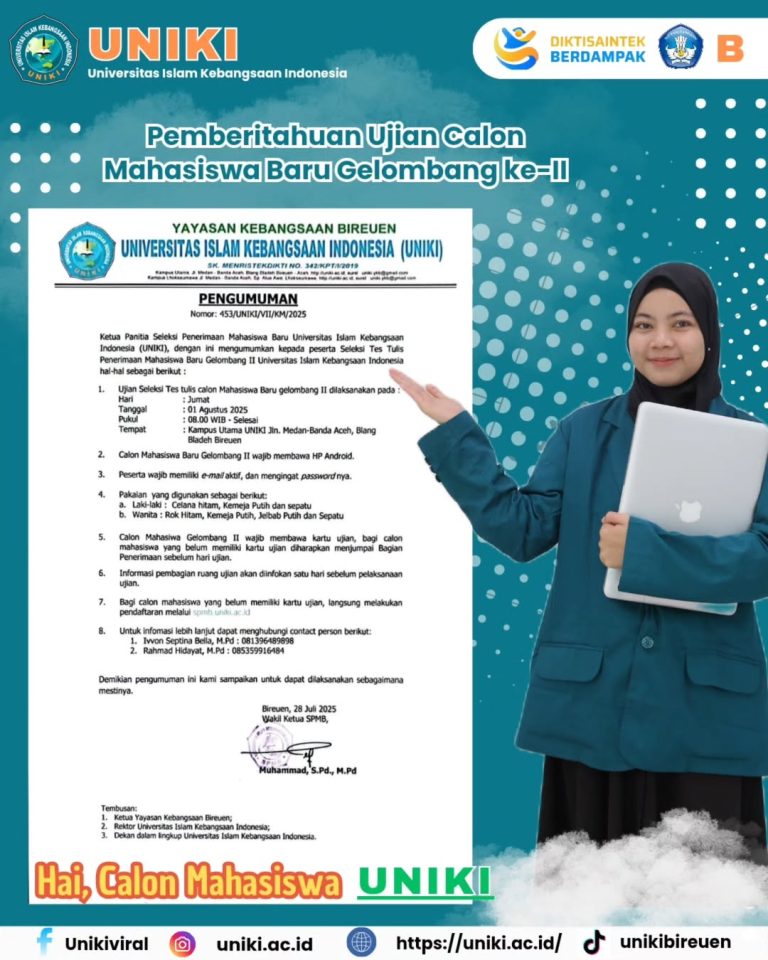 Pengumuman Ujian Calon Mahasiswa Baru Gelombang II UNIKI