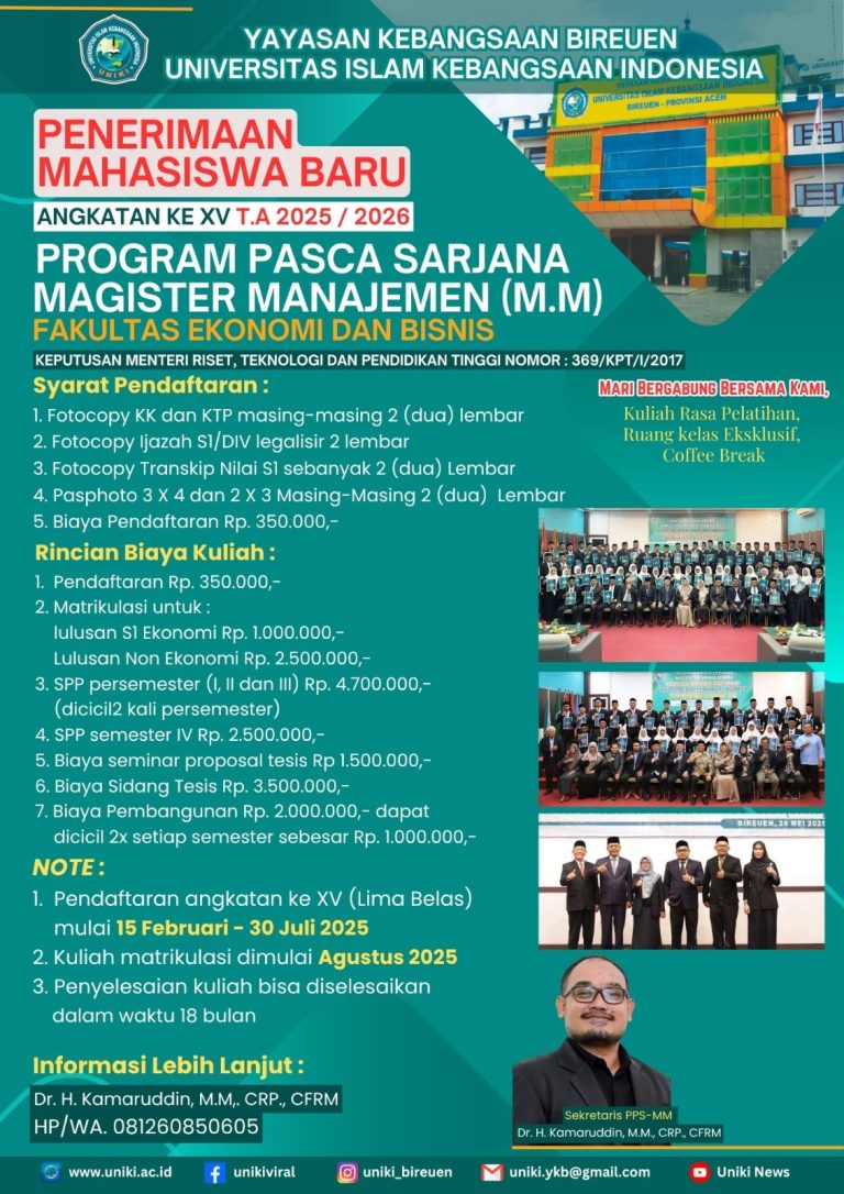 PENERIMAAN MAHASISWA BARU PASCASARJANA UNIKI