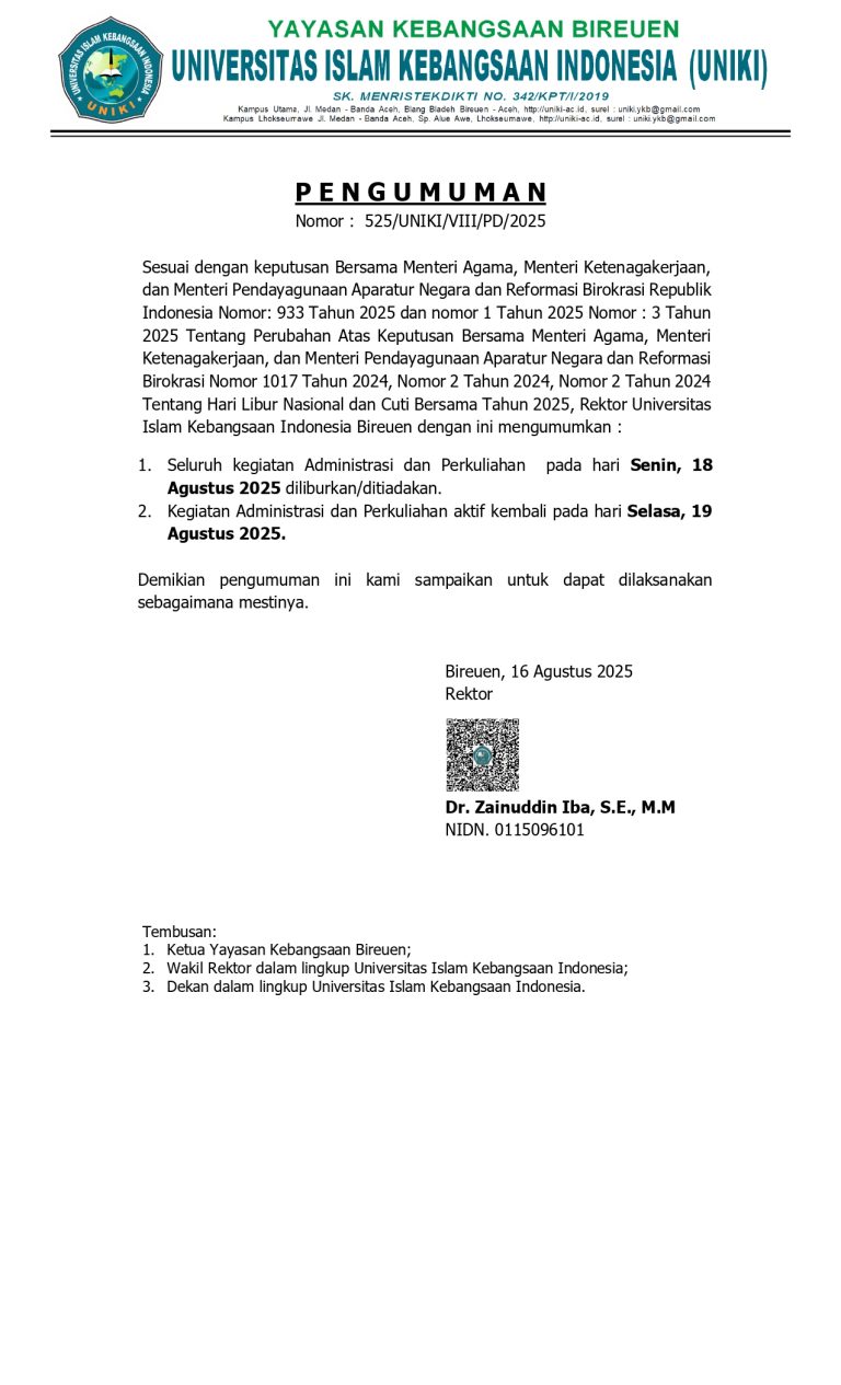 Pengumuman Libur Menyambut 17 Agustus 2025